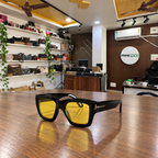 Tom Ford - Bold Square Yellow Lens - Sunglasses office-front view