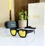 Tom Ford - Bold Square Yellow Lens - Sunglasses with supplied box