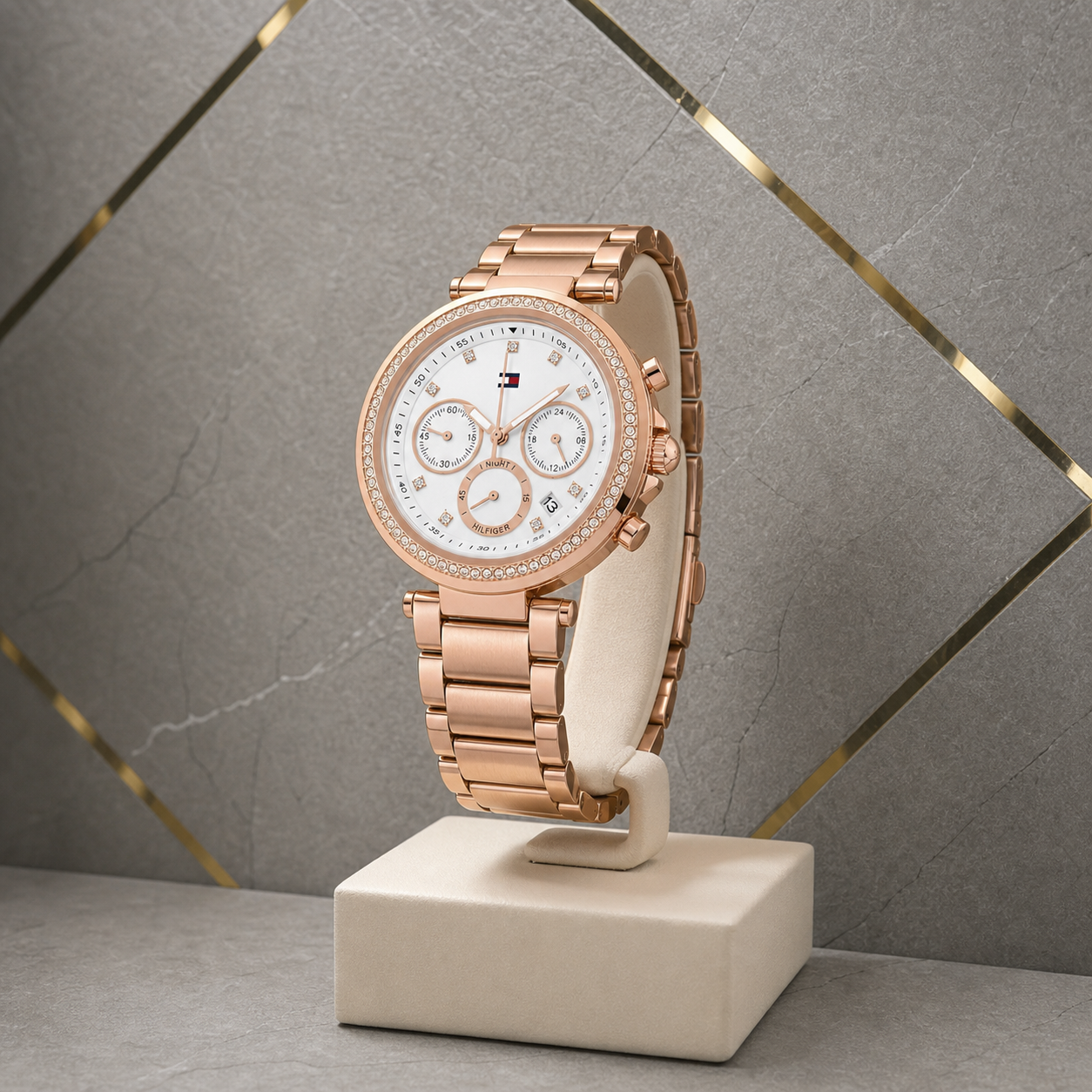 Tommy Hilfiger TH1782705 rose gold women’s watch three-quarter view