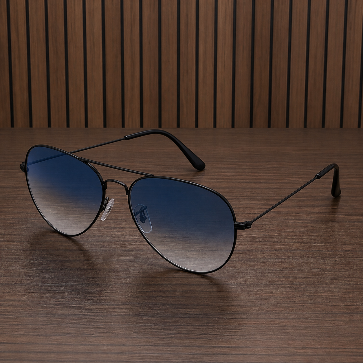 Ray-Ban unisex metal aviator sunglasses Black / Dark Blue - additional product view