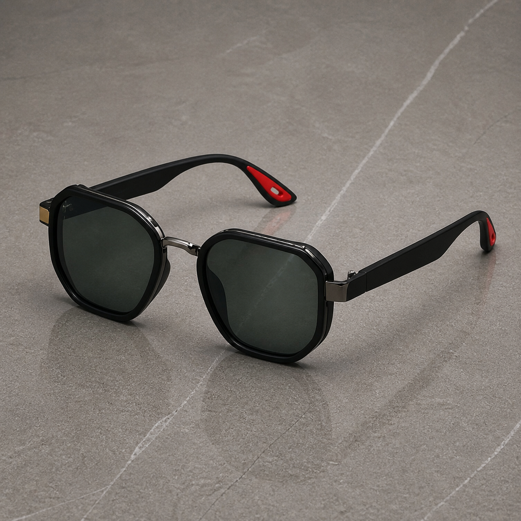 Ray-Ban unisex sport square sunglasses in black and dark green, alternate view