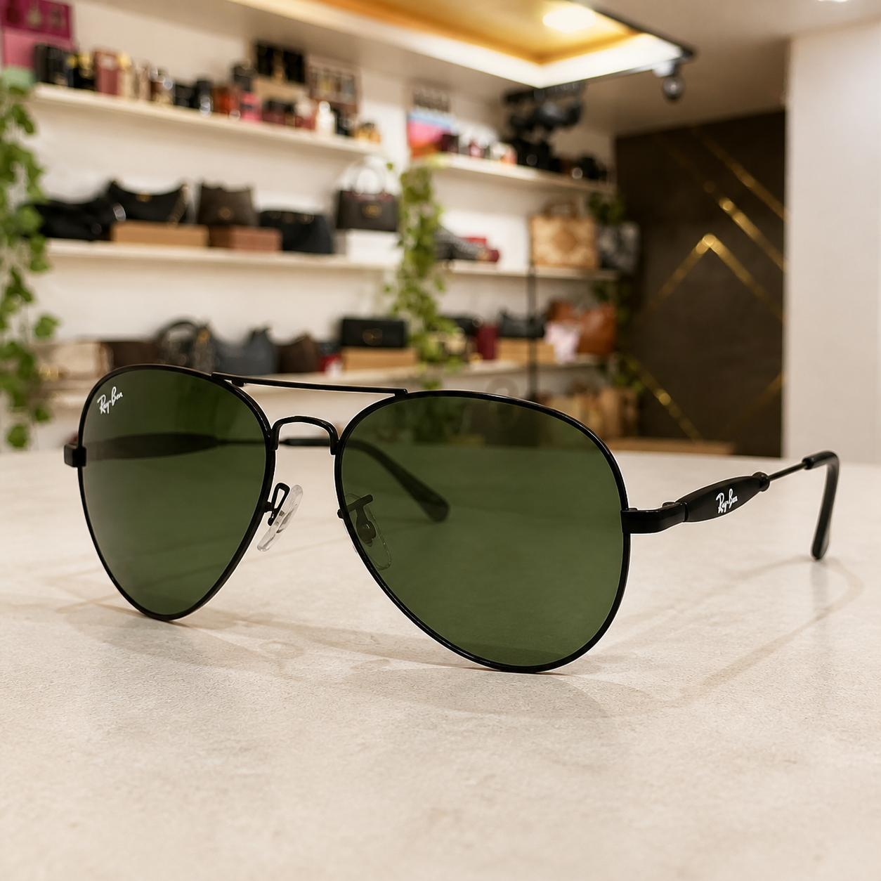 Ray-Ban 3517 Black / Green aviator sunglasses - additional product view