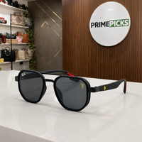 Ray-Ban Ferrari matte black and dark smoke square aviator sunglasses - front hero view