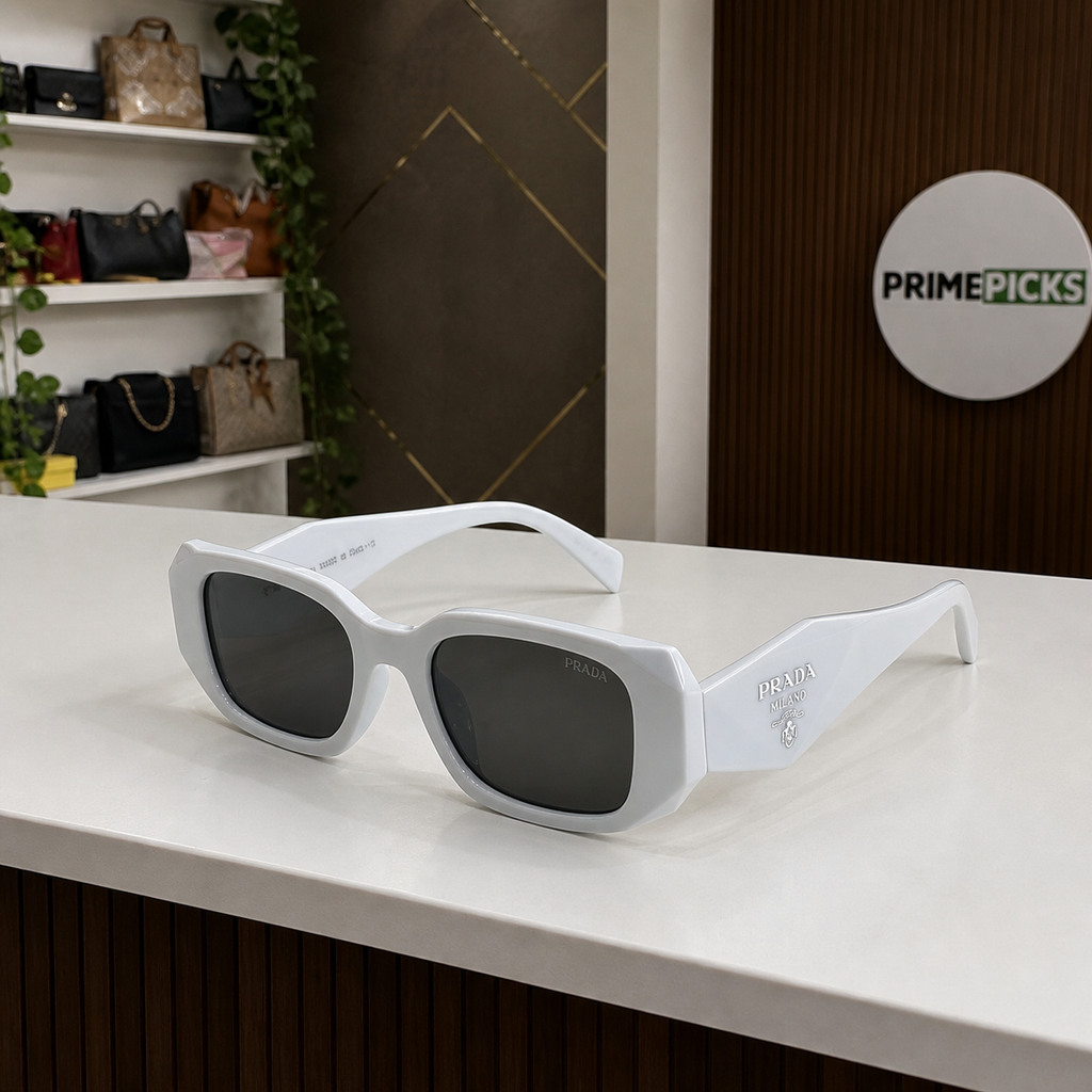 Prada White and Dark Smoke sunglasses - alternate angle