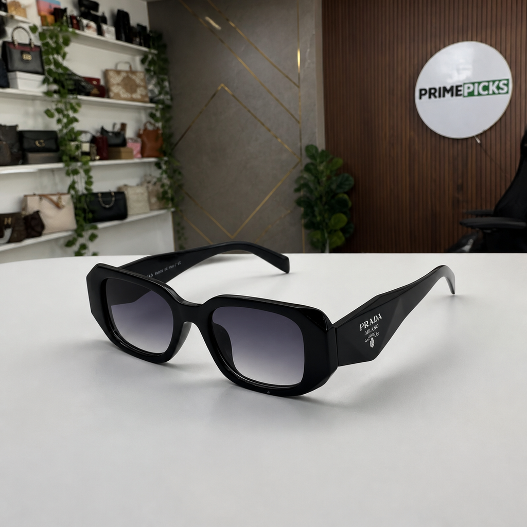 Prada Gloss Black and Smoke Gradient sunglasses - alternate angle