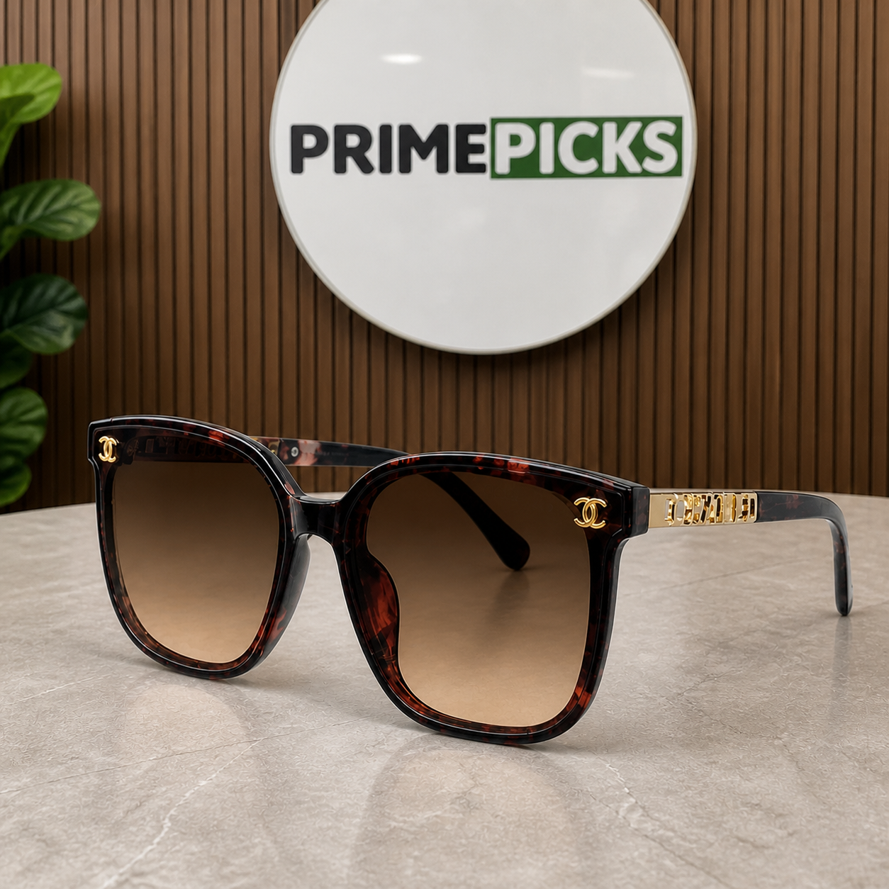Chanel burgundy tortoiseshell butterfly sunglasses with brown gradient lenses, alternate three-quarter view