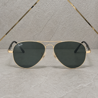 Ray-Ban 3517 Gold / Dark Green aviator sunglasses - front hero view