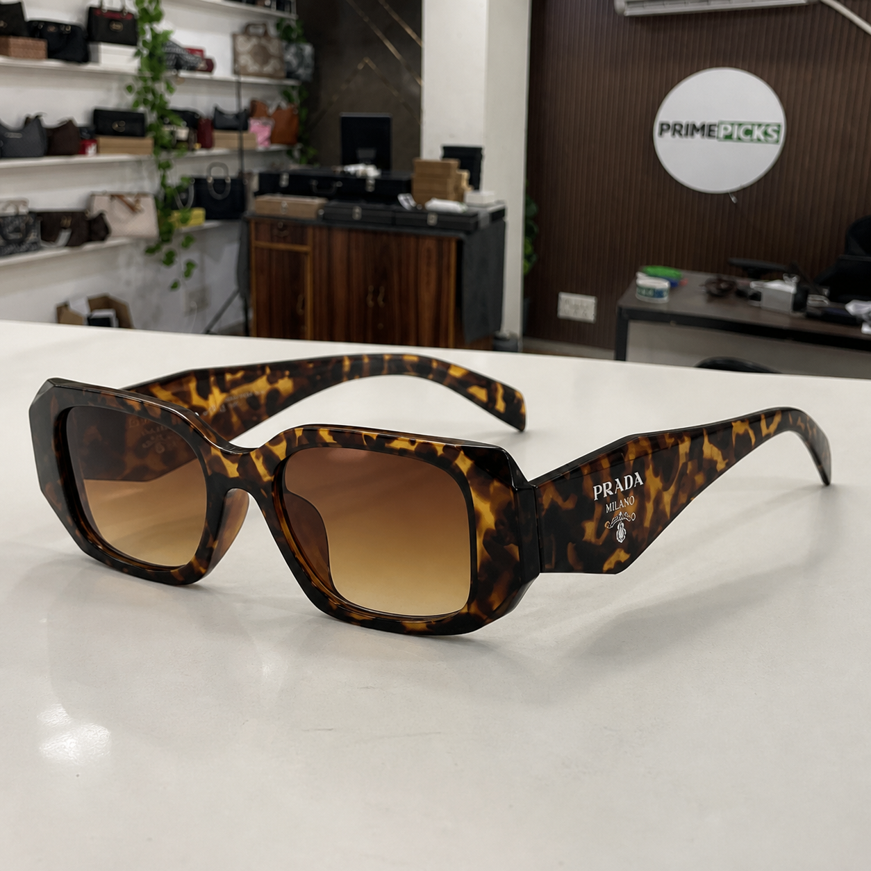 Prada Tortoiseshell and Brown Gradient sunglasses - front hero