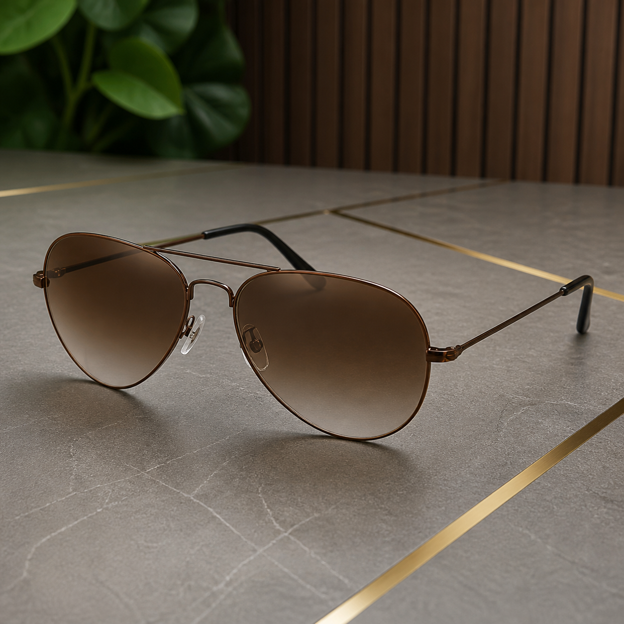 Ray-Ban unisex metal aviator sunglasses Brown / Dark Brown - front hero view