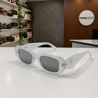 Prada Frosted White and Grey Smoke sunglasses - front hero