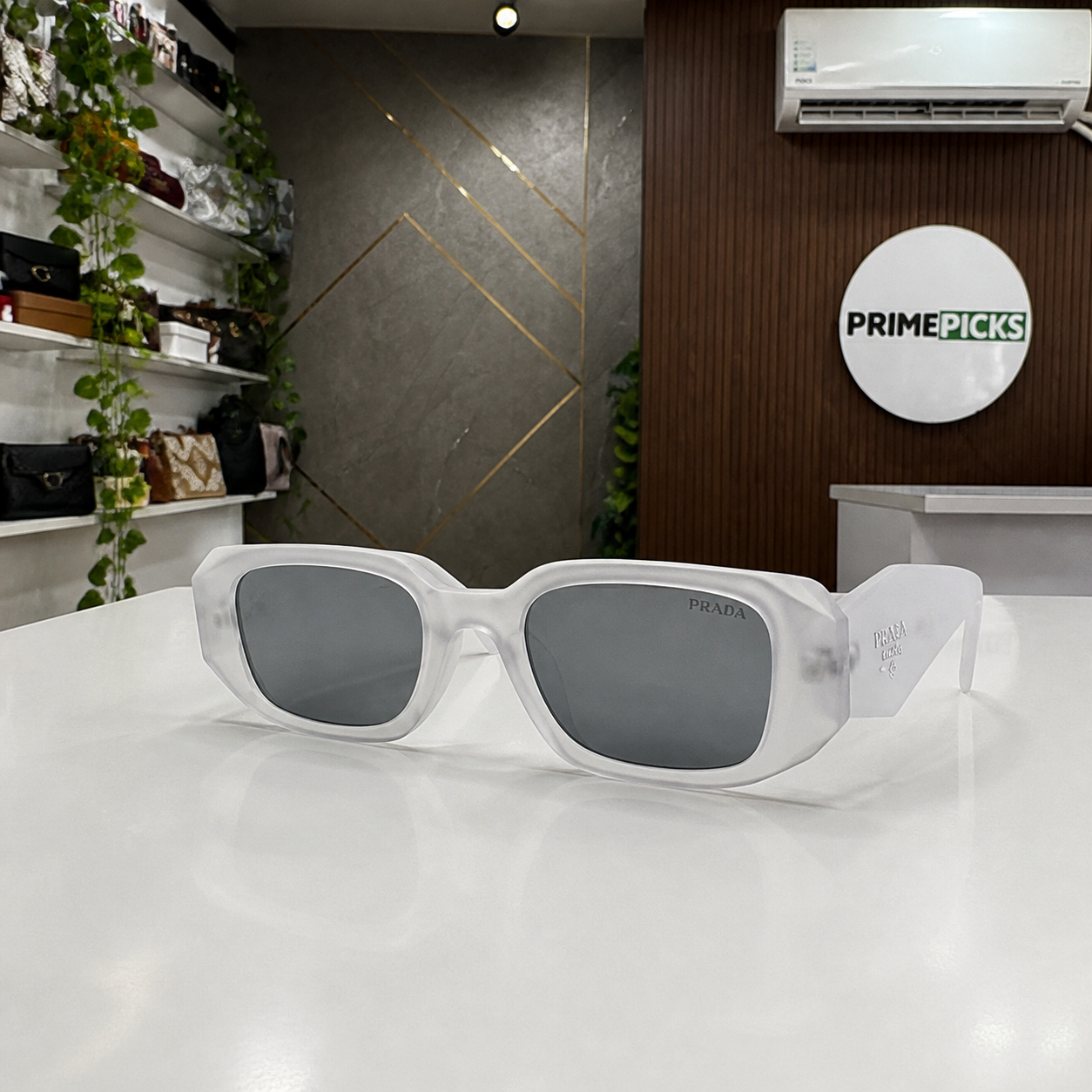 Prada Frosted White and Grey Smoke sunglasses - additional view