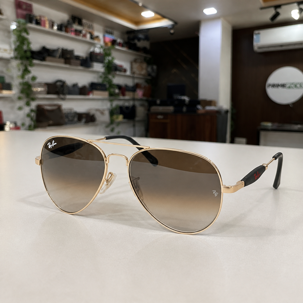 Ray-Ban 3517 Gold / Brown Gradient aviator sunglasses - additional product view