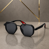 Ray-Ban unisex sport square sunglasses in black with grey smoke lenses, hero view