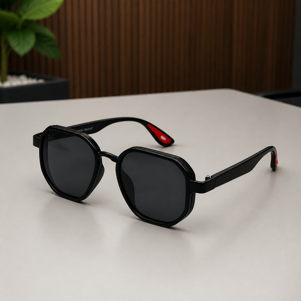 Ray-Ban unisex sport square sunglasses in black with grey smoke lenses, alternate view