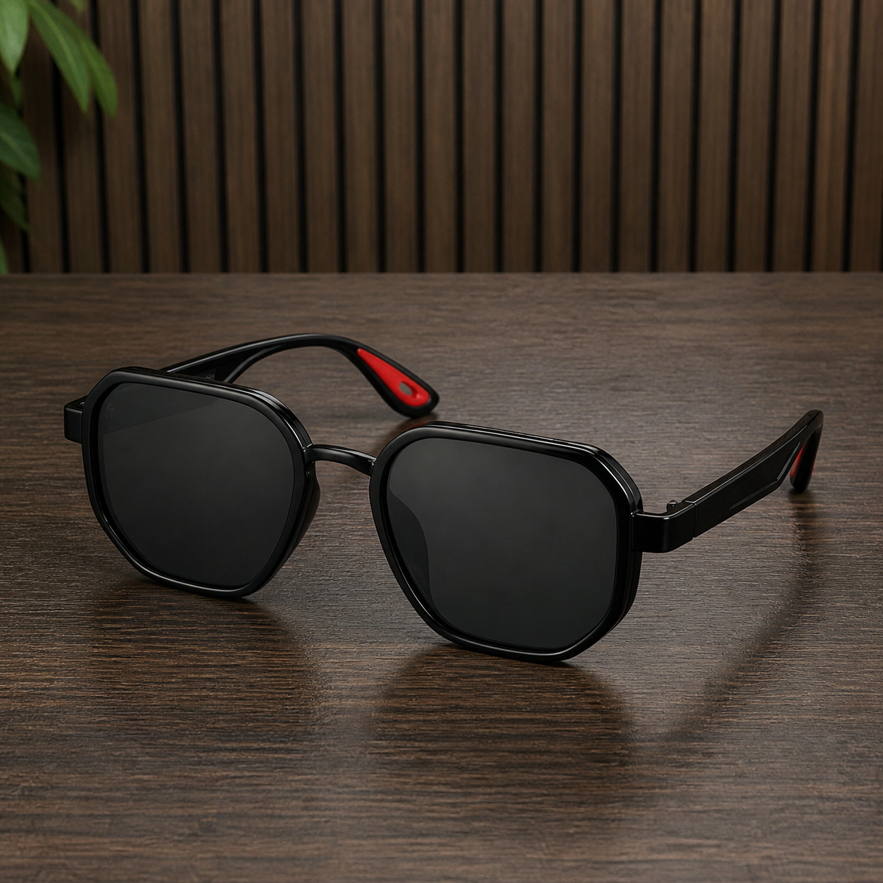 Ray-Ban unisex sport square sunglasses in black with grey smoke lenses, additional view