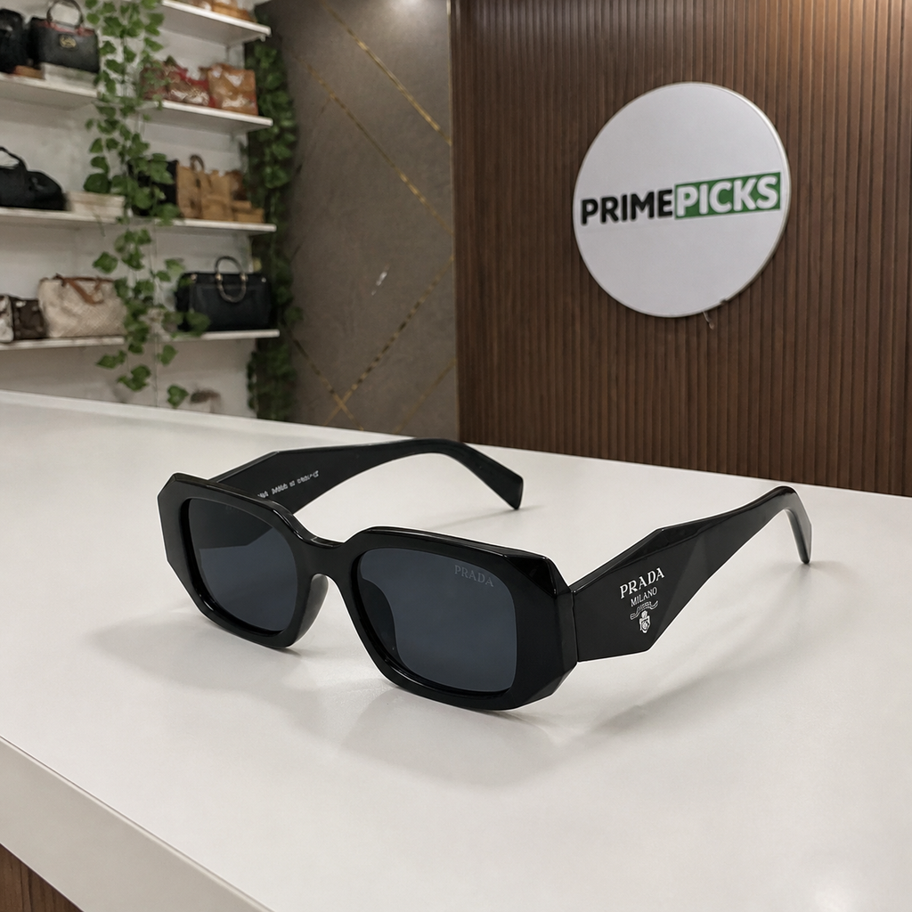 Prada Gloss Black and Dark Smoke sunglasses - alternate angle