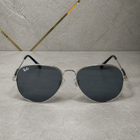 Ray-Ban 3517 Silver / Dark Smoke aviator sunglasses - front hero view