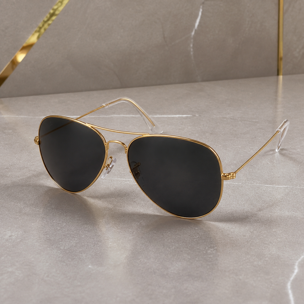 Ray-Ban unisex metal aviator sunglasses Gold / Black - front hero view