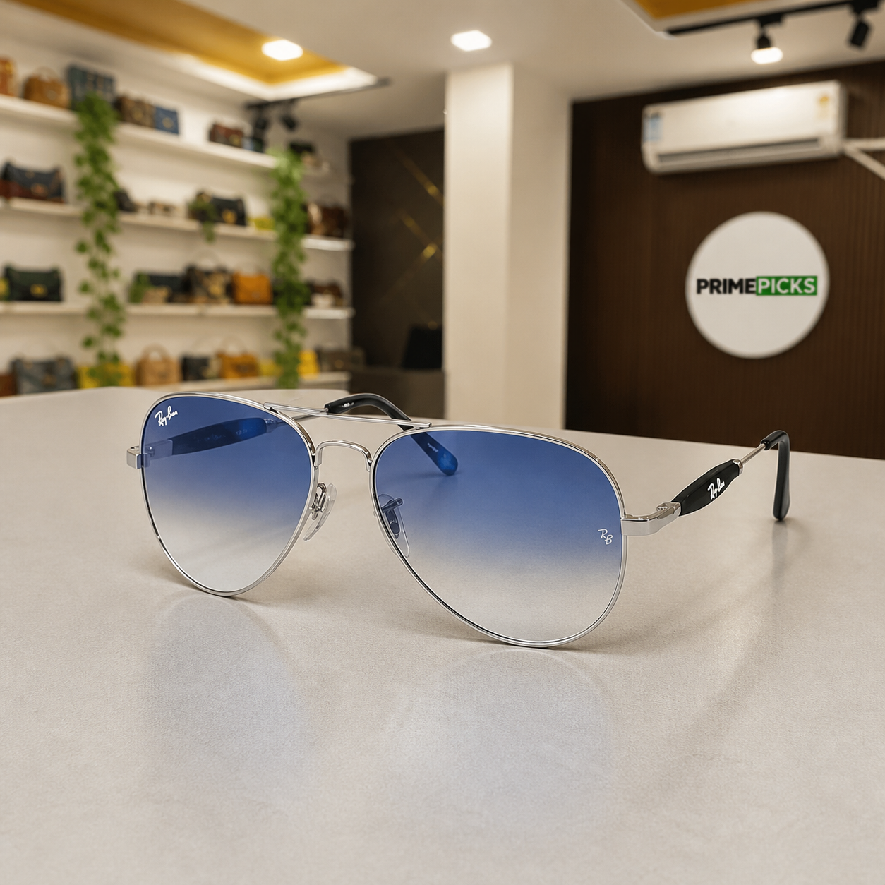 Ray-Ban 3517 Silver / Blue Gradient aviator sunglasses - additional product view