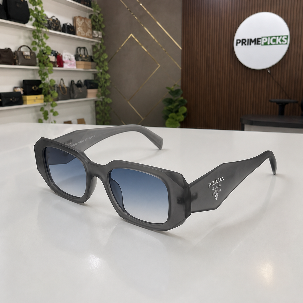 Prada Translucent Grey and Blue Gradient sunglasses - alternate angle