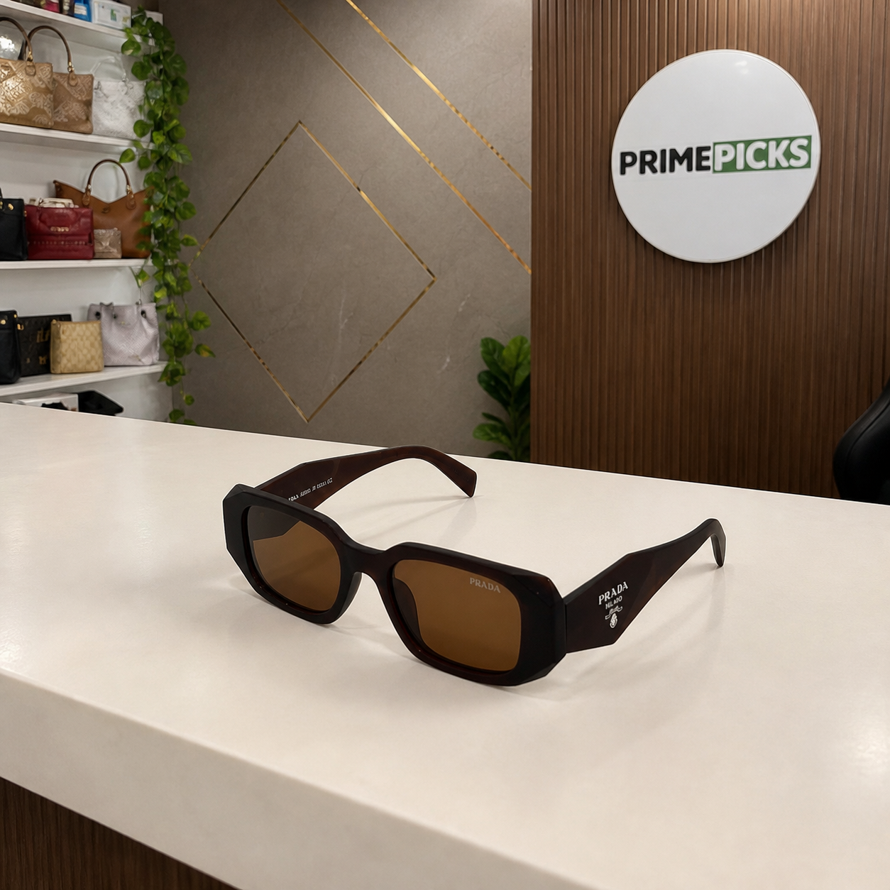 Prada Dark Brown and Brown sunglasses - office lifestyle