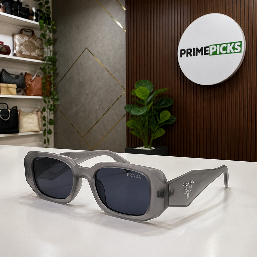 Prada Matte Grey and Blue-Grey sunglasses - alternate angle