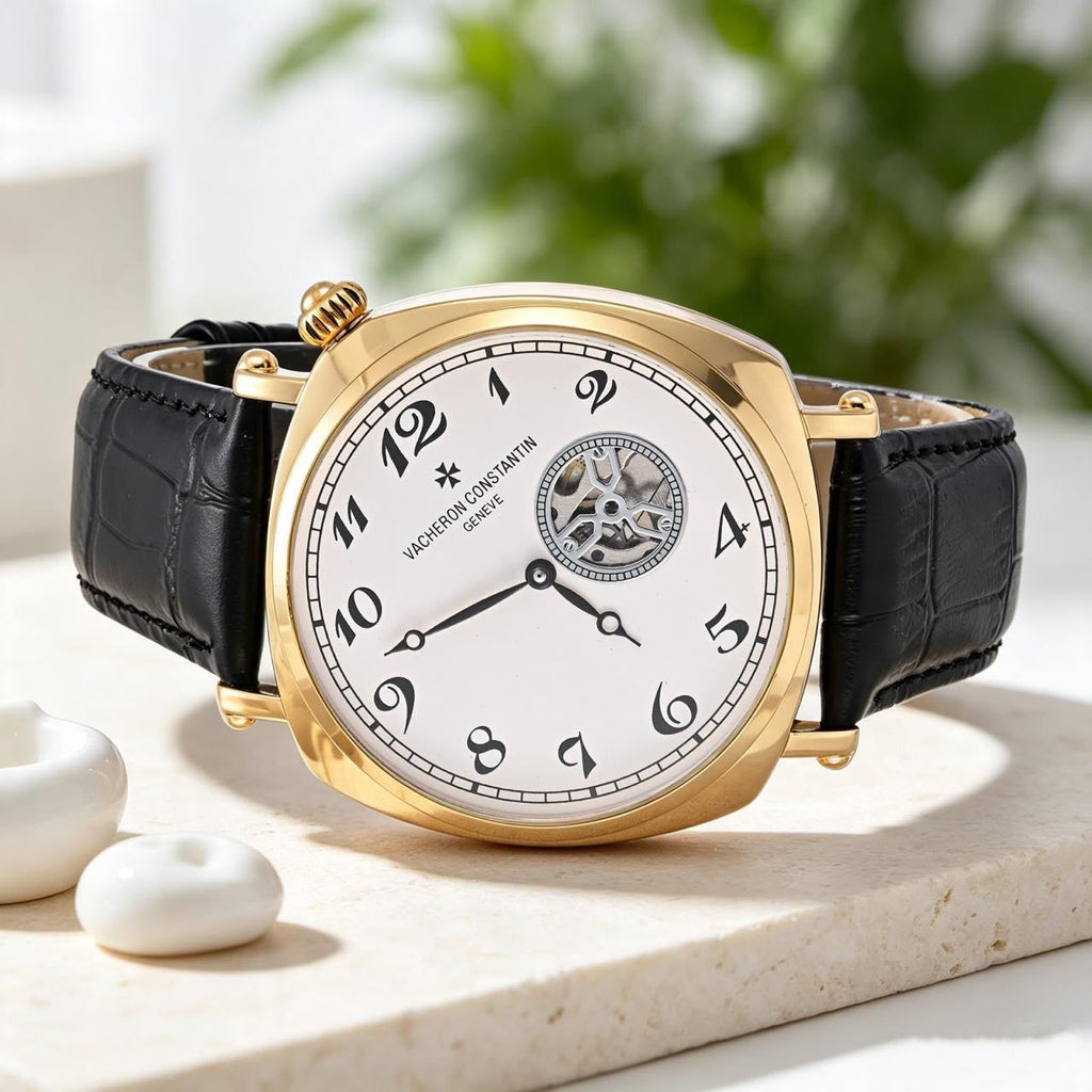 Vacheron Constantin gold white-dial black-strap watch original product photo
