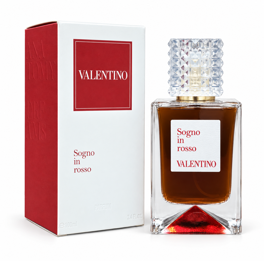 Valentino Sogno in Rosso Parfum 100 ml on white background