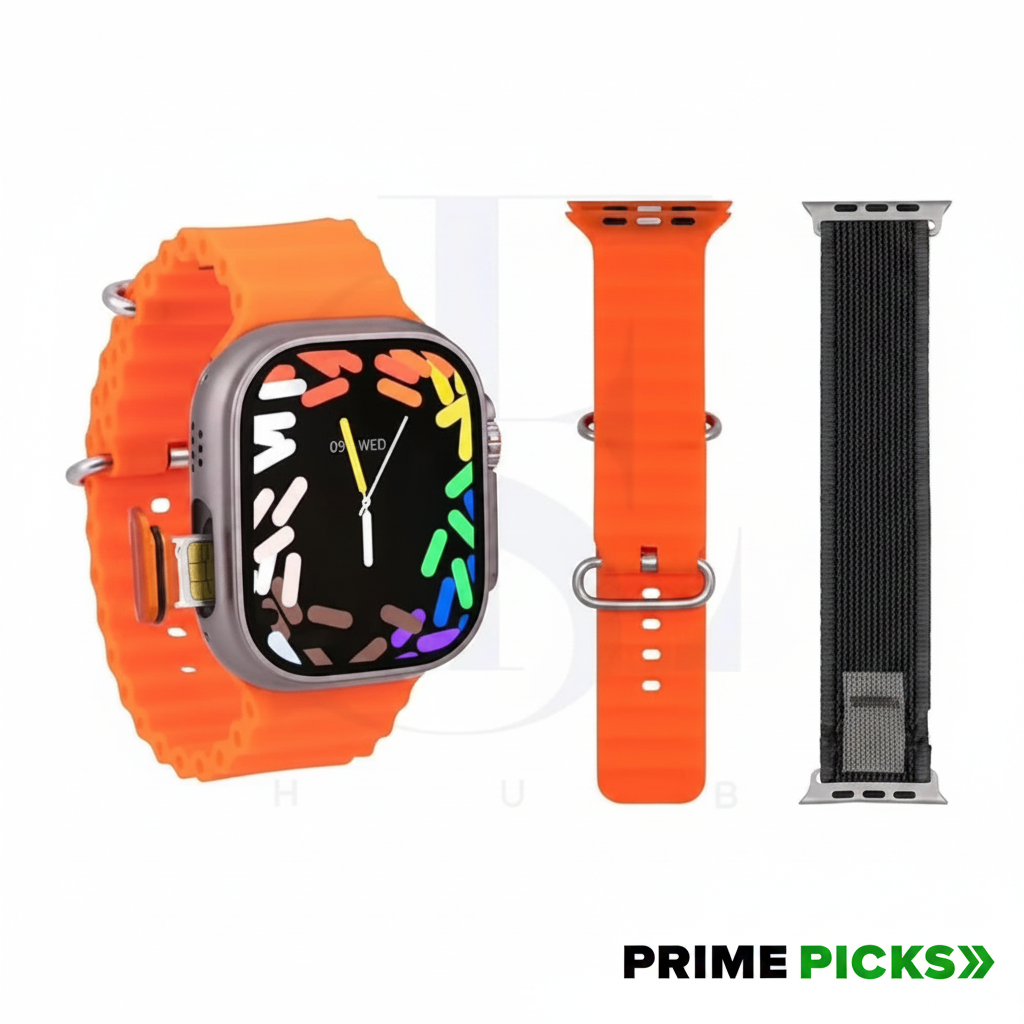 Primepicks HK ultra one Smart Watch 4G/5G – Side Camera, AI Features, GPS, SIM Enabled, AMOLED Display, Fitness & Sports Tracking, 4GB RAM 32GB ROM