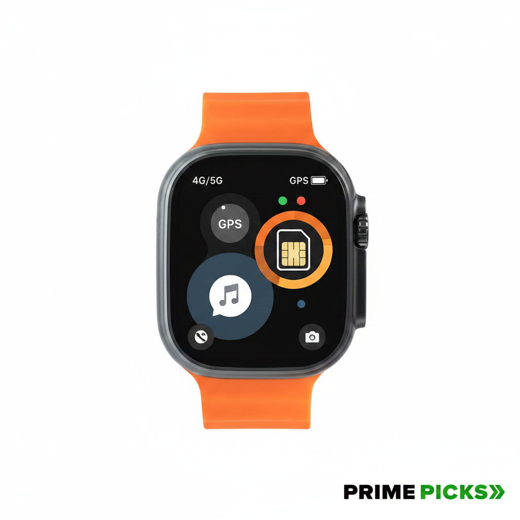 Primepicks HK ultra one Smart Watch 4G/5G – Side Camera, AI Features, GPS, SIM Enabled, AMOLED Display, Fitness & Sports Tracking, 4GB RAM 32GB ROM