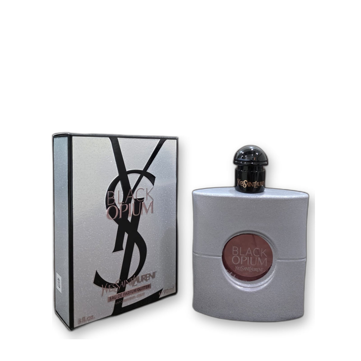 Yves Saint Laurent Black Opium Eau de Parfum Glitter 90 ml white background hero