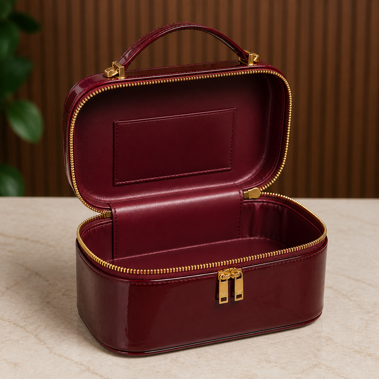 Saint Laurent Gaby vanity bag gold-tone zipper and monogram detail